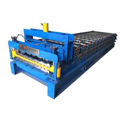 China New Double Layer Stores Automatic Building Material Stores Roofing Sheet Trapezoidal Glazed Tile Profile Wall Panel Cold Roll Forming Making Machine Price for sale