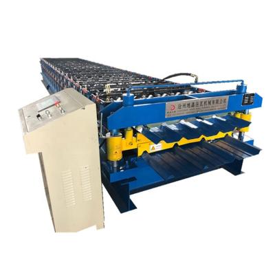 China Building Material Shop Dixin Automatic Cheaper Deck Roof And Wall Panel Double Roll Forming Machine for sale