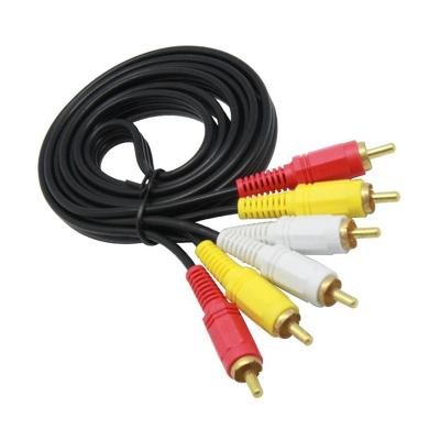 China High Quality Automotive 3.5mm to 3 RCA Cable AV Cable for TV VCR Video-Audio Cables for sale