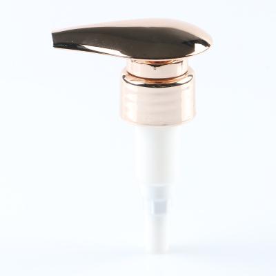 China Manufacturer Non-refillable 28 Plastic Soap Dispenser Pump Bottle 33 38 UV Coated Matte Bright Rose Gold Champagne Gold Lotion Aluminum Pump for sale