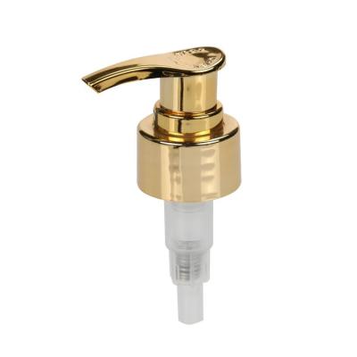 China 20/410 28/410 Non-Refillable Plastic Shiny Shampoo Soap Dispenser Gold Lotion Pump for sale