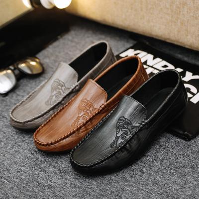 China Low Price Breathable Wholesale Men's Genuine Leather Casual Shoes Slip On Genuine Leather Shoes Casual Shoes For Men for sale