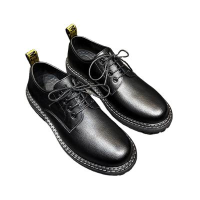 China 2021 Genuine Leather Flat Men's Stock Factory Martens Boots Gentleman's Casual Shoes For Men for sale