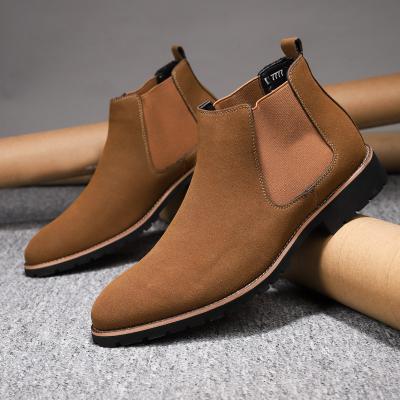 China 2021 Fashion Trend Leather Size 38-48 Wholesale Mens High Quality Ankle Boots Men's Chelsea Boots Slip On Microfiber for sale