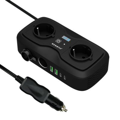 中国 車用電源インバーター DC 12v から 110v AC ダブルUSB 3.1A GaN PD 急速充電器 販売のため