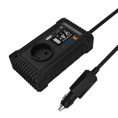 中国 12V 220V Mini Dc To Ac GaN PD Fast Charger Converter USA UK EU Socket 150W Pure Sine Wave Electric Car Power Inverter Dual Sockets 販売のため