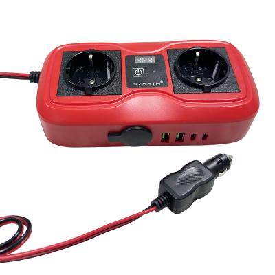 Κίνα SDK Network SZSSTH DC 12V To 220V 230V 240V AC 2AC Outlet 2USB Port 200W Socket GaN PD Fast Charger Car Power Inverter προς πώληση