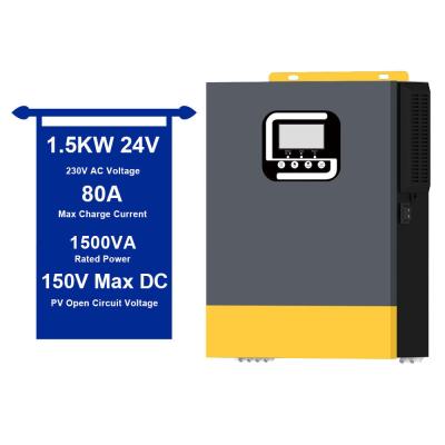 China Overload  Protection 1.5KVA 1500W Solar Inverter Inbuilt 40A MPPT Charge Controller for sale