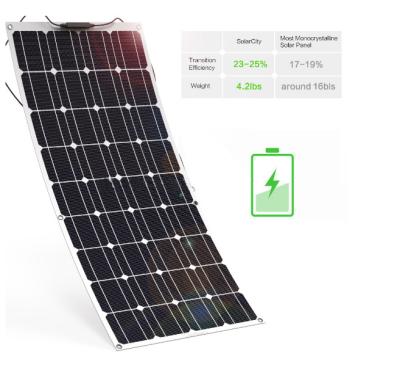 China Semi Flexible 200w Solar Panel Thin Film Solar Panels 18V 36V 48V 72V 100W 150W for sale