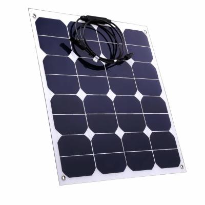 China 50W ETFE Flexible Solar Panel For 12V Mono Waterproof Solar Energy System for sale