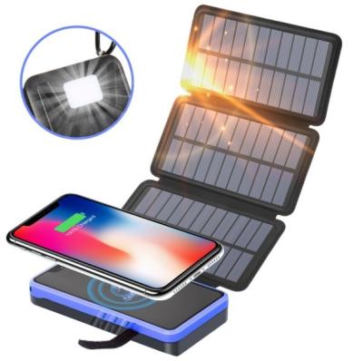 China High Capacity 50000mah Solar Powerbank Foldable Solar Power Bank With LED Light for sale