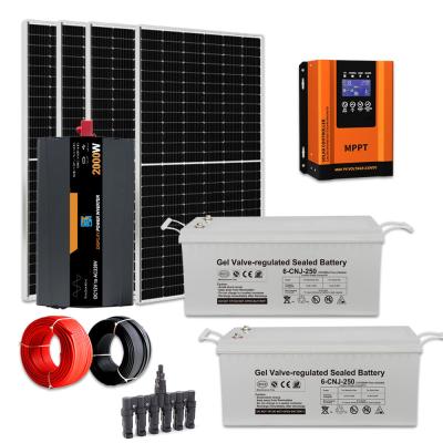 China Home Solar Energy System 2KW Solar Panel Kit Off Grid With Mounting System for sale