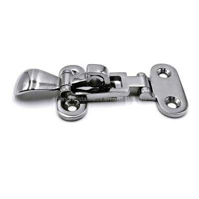 China 316 SS Stainless Steel Mirror Polished Anti Rattle Latch Tether Marine Boat Deck Hasp Lock for sale