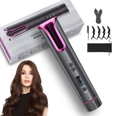 China Wireless Automatic USB Hair Curler Adjustable Heat Settings Professional Hair Hesitate Crimper Beach Waves Iron Curling Wand for sale