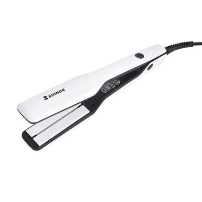 China Adjustable Settings Shinon Heat Straighten Hair Iron With Infrared Hair Care Wide Flat Iron Hair Straightener for sale