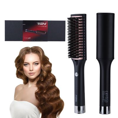 China Hotel V590 Wholesale Electric Hot Salon Private Label Women Comb Hair Straightener Brush for sale