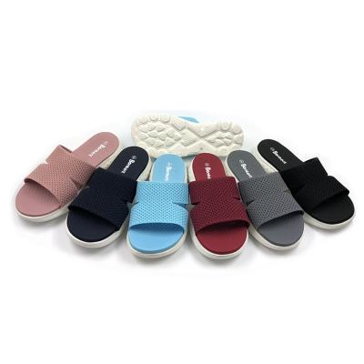 China Fashion Black Gray Eva Comfortable Cushioning Durable Fancy House Ladies Slippers Designs for sale