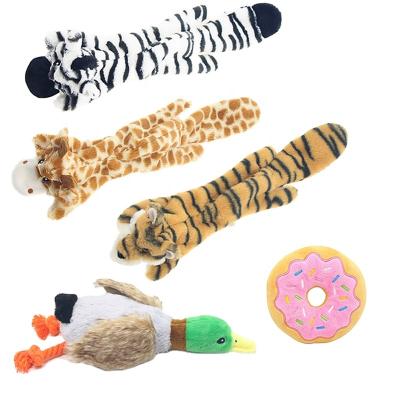 China Viable In Stock Customized Package Accepted 5 Pack Squeaky Plush Soft Puzzle Toys For Pet Toys Chew Set Dog Toys for sale