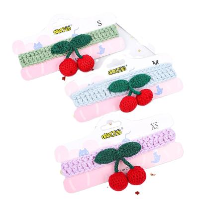 China Card Pack Pet Accessories Viable Main Dog Cat Lovely Cheery Shape Hand Made Collar For Cats for sale