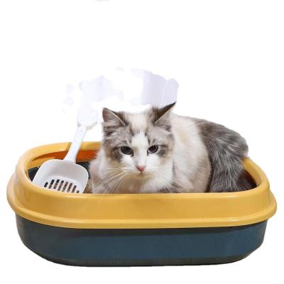 China Viable Quality Litterbox Cat Litter Box Pet Toilet Cat Litter Box Cheap Semi-enclosed Cat Litter Scoop Free High for sale