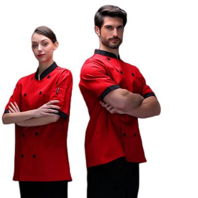 China restaurant & Bar Men Women Chef Jacket Kitchen Restaurant Cook Workwear Hotel Coffee Dress for sale