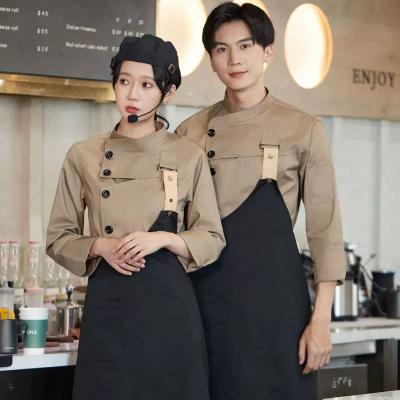 China restaurant & Wholesale Customized Comfortable Bar Fashion Restaurant Bar Chef Waiter Jacket Cotton Uniform for sale