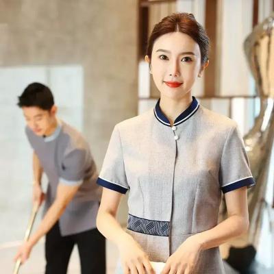 China Hotel newcomer to clean latest design oem uniform high quality trending unisex cleaning service uniform with good price for sale