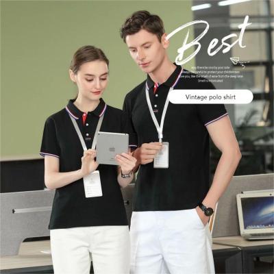 China Anti-Wrinkle Plain Colors Polyester Cotton Summer Breathable Quick Dry Short Sleeve OEM Logo Golf Printing Men Polo T-shirt for sale