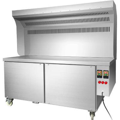 China Outdoor 3-Layer Commercial Supply Commercial BBQ Machine 1.2m Purification BBQ Table Stainless Steel Smokeless Cart for sale