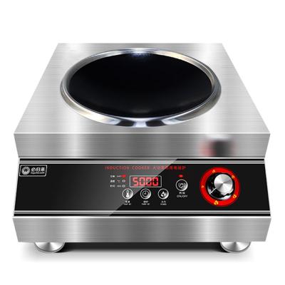 China Hot Selling High Quality Concave Stainless Steel F Type-5000W Deli 304 Multifunctional All-Steel Rotary + Knob Induction Cooker for sale