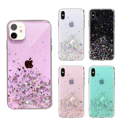 China Luxury Waterproof Glitter Phone Case For iphone 6 6S 7 8 plus X Se Max 11 Xs XR pro Max Mini Silicone Transparent Bling Cover 12 13 Cases for sale