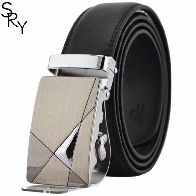 China SAMPLE high quality genuine leather belt men's gift unisex fashion man belt automatic buckle SRY-1391 for sale