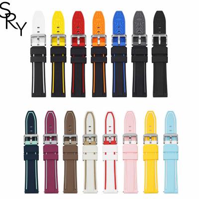 China Silicone Custom Logo Quick Release Silicone Watch Band Straps Accessories 20mm 22mm 24mm 26mm Rubber Watch Band for MoonSwatch Straps for sale