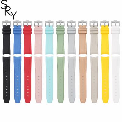 China Rubber 20 Colors Curved End Rubber Strap 20mm Wristband For Omega X Swatch Moonswatch Silicone Watch Bands for sale