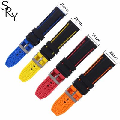 China Silicone Custom Logo Quick Release Silicone Watch Band Straps Accessories 20mm 22mm 24mm 26mm Rubber Watch Band for MoonSwatch Straps for sale