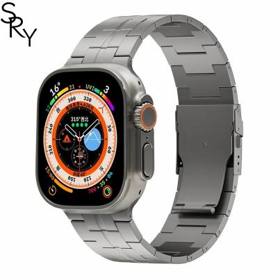 China Titanium SRY  Titanium Luxury Metal Light Titanium Smart Watch Strap Band for Apple Ultra Watch 8 7 6 5 4 3 2 1 38/40/41 42/44/45/49 mm for sale