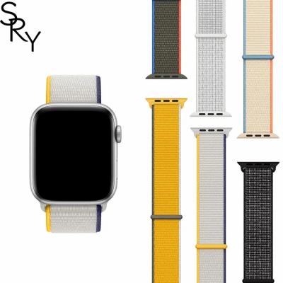 China Nylon SRY Woven Lightweight Breathable Wristband Strap Sport Loop magnetic loop for Apple watch 7/6/5/4 nylon band 41mm 44 mm 45mm 40m for sale