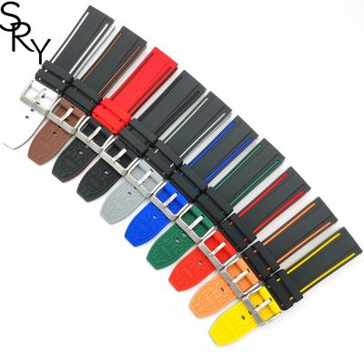 China Silicone quick release double color good quality 20 22 24mm silicone rubber watch band watch strap for sale