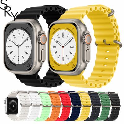 China Silicone SRY 49mm for Rubber Ultra Ocean Silicone Watch Strap Rubber watch Band For Apple iWatch Series 8 7 6 Smartwatch Armband Sport for sale