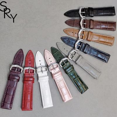 China Leather 12 13 14 15 16 17 18 19 20 21 22 23 24mm multi color genuine leather calfskin watch strap watch band for sale