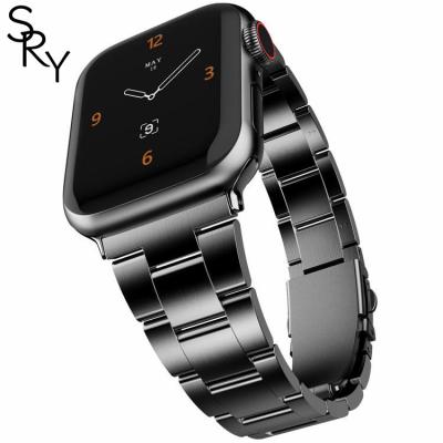 China Easy Installation Custom 3 Beads Luxury Metal Stainless Steel 316L Watch Bands Strap For Apple Watch 7 6 5 4 3 SE for sale