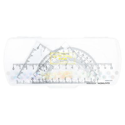 China KokuyowSG-CLCA Single Apan Durable Cool Transparent Acrylic Small Double Scale Ruler Set For Students for sale