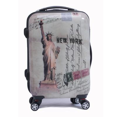 China PC New York Statue of Liberty Printing PC Trolley Luggage Set / Cabin Hard Suitcase for sale