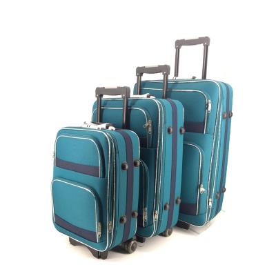 China Cheap Long Distance Travel Shandong Silk 3pcs Trolley Luggage Set Bag for sale