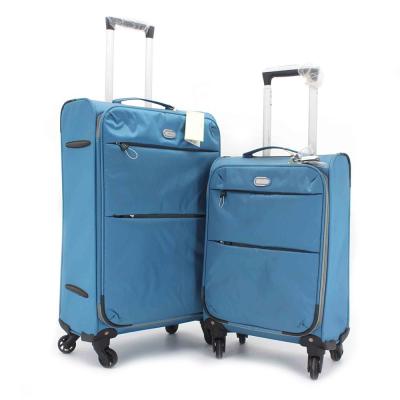 China 2021 Nylon Blue Color Polyester Trolley Bag Soft Luggage for sale