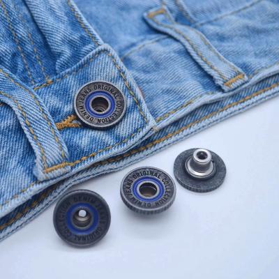 China Washable customize coat metal logo vintage leg jeans buttons and denim rivets for jeans for sale