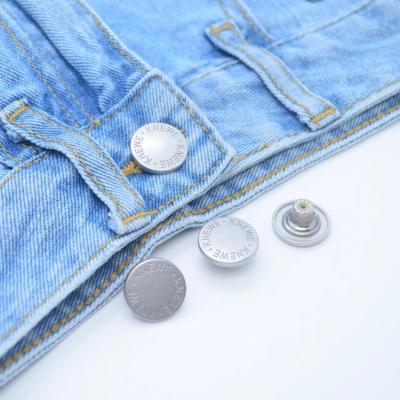 China Washable Customize Metal Logo Button Gold Plated Round Shape Coat Jeans Buttons Leg Jeans Buttons And Rivets For Jeans for sale