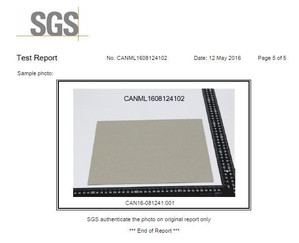 SGS TEST REPORT - New Bamboo Paper Co., Ltd