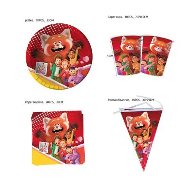 China Paper Spinning Red Paper Party Supplies Paper Soup Plates Spoon Balloon Spinning Red Balloon for sale