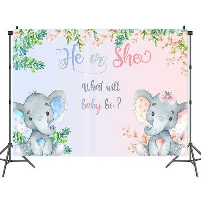 China Vinyl Baby Shower Backdrop For Photography Boy Or Girl Gender Reveal Party Background Red Or Blue Decoration for sale